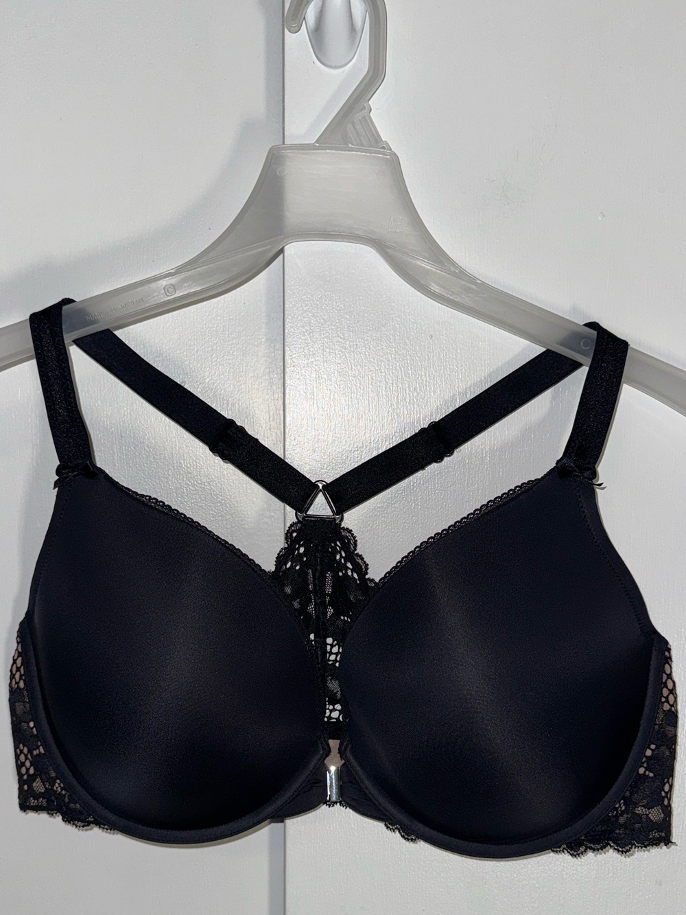 ADORE‎ ME Celebrana Bra Black Lace Racerback Front Close 42DD 42E  Women’s